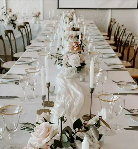 Corredor de Mesa de Gaze Semi-Sheer com Estilo Vintage